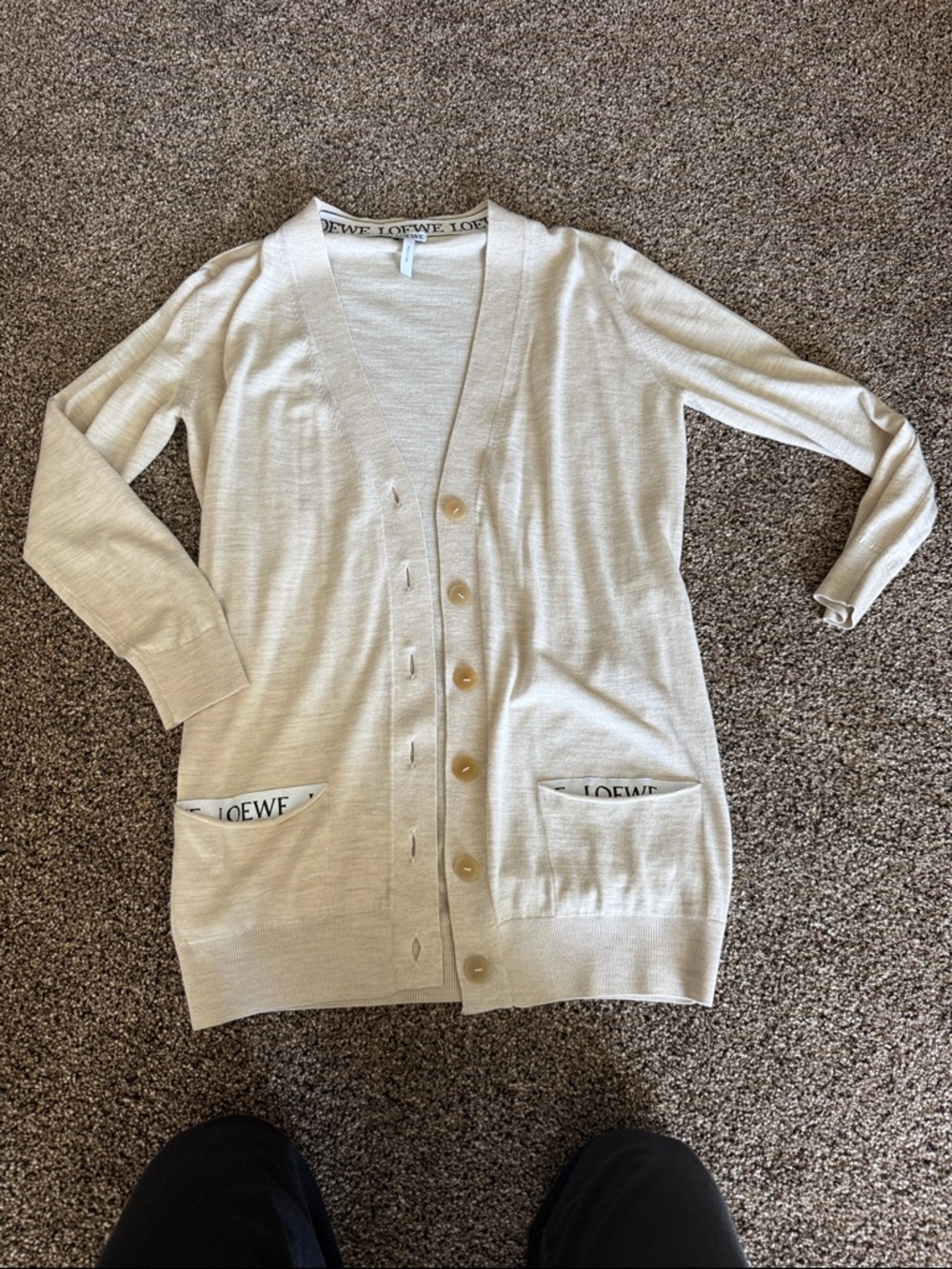 LOEWE V-neck wool-blend cardigan - Picture 2 of 2